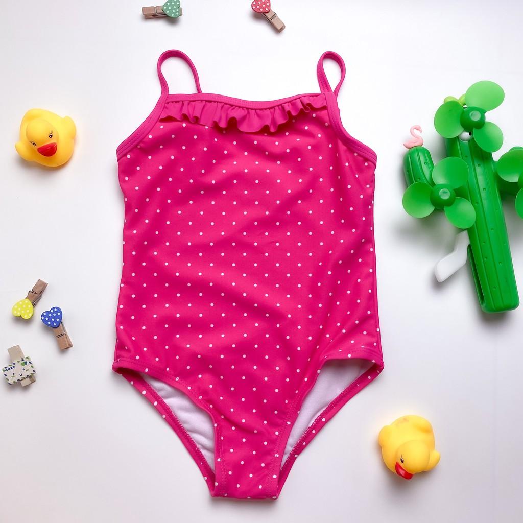 ẢNH THẬT (10kg - 24kg )  Bikini 1 mảnh mẫu chấm bi hồng xinh xắn  - đồ bơi cho bé gái - đồ bơi bé gái hàng xuất-Camluu99