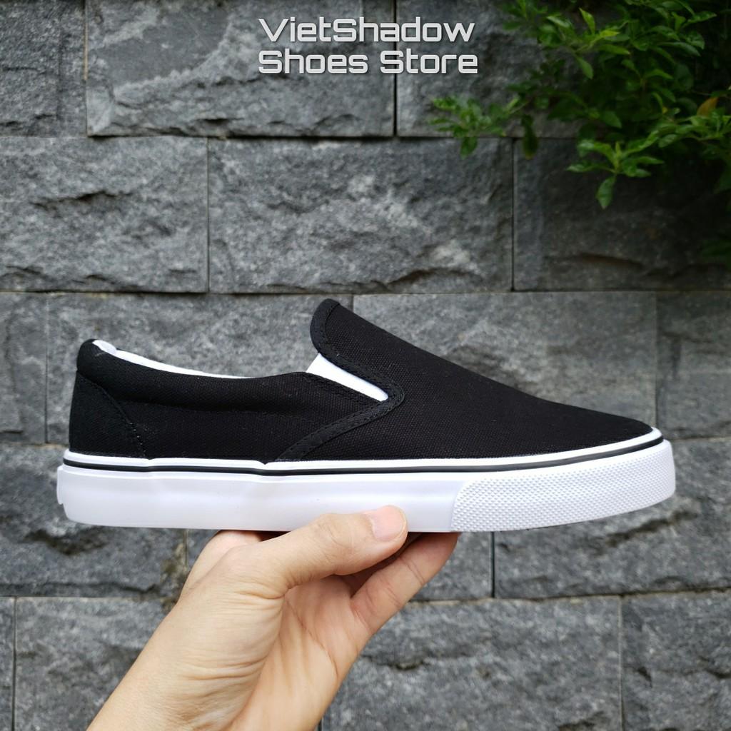 Slip on nam - Giày lười vải nam LEiNiER - Chất liệu vải bố 3 màu (đen), (trắng) và (đen tuyền) - Mã SP 228