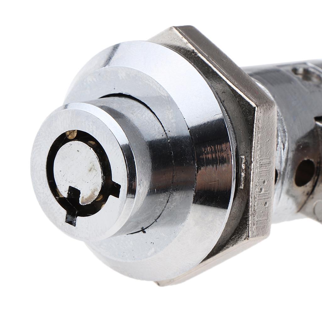 Zinc Alloy Gloss Silver Tubular Cam Lock With Chrome Finish and Offset Cam With 2 Keys