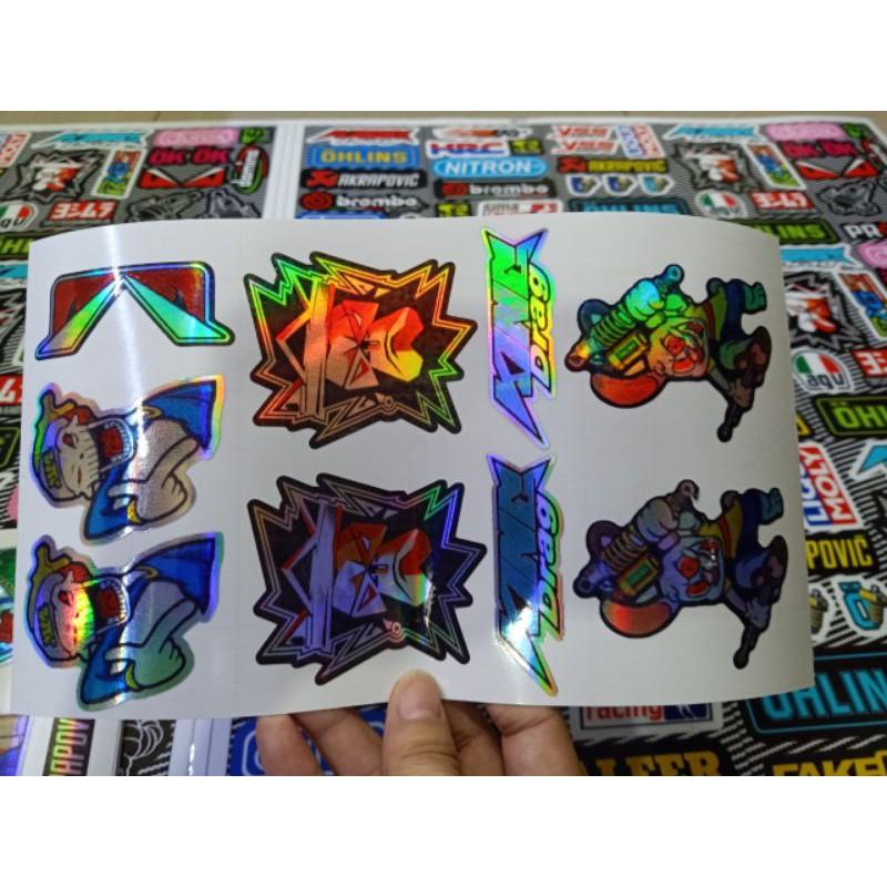 Logo ticker crom 7 màu set 2 miếng