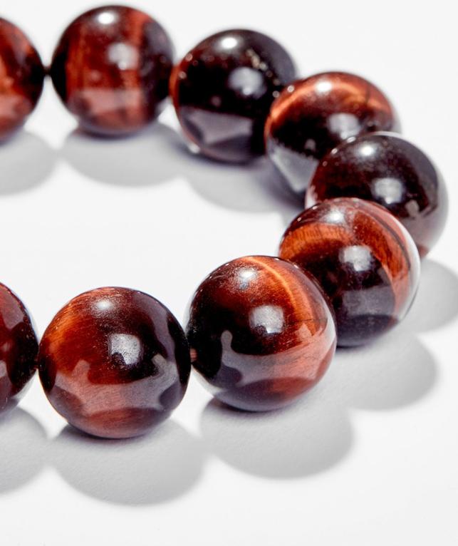 Vòng Tay Phong Thủy Nam Đá Mắt Hổ Nâu Đỏ Mệnh Hỏa, Thổ Ngọc Quý Gemstones