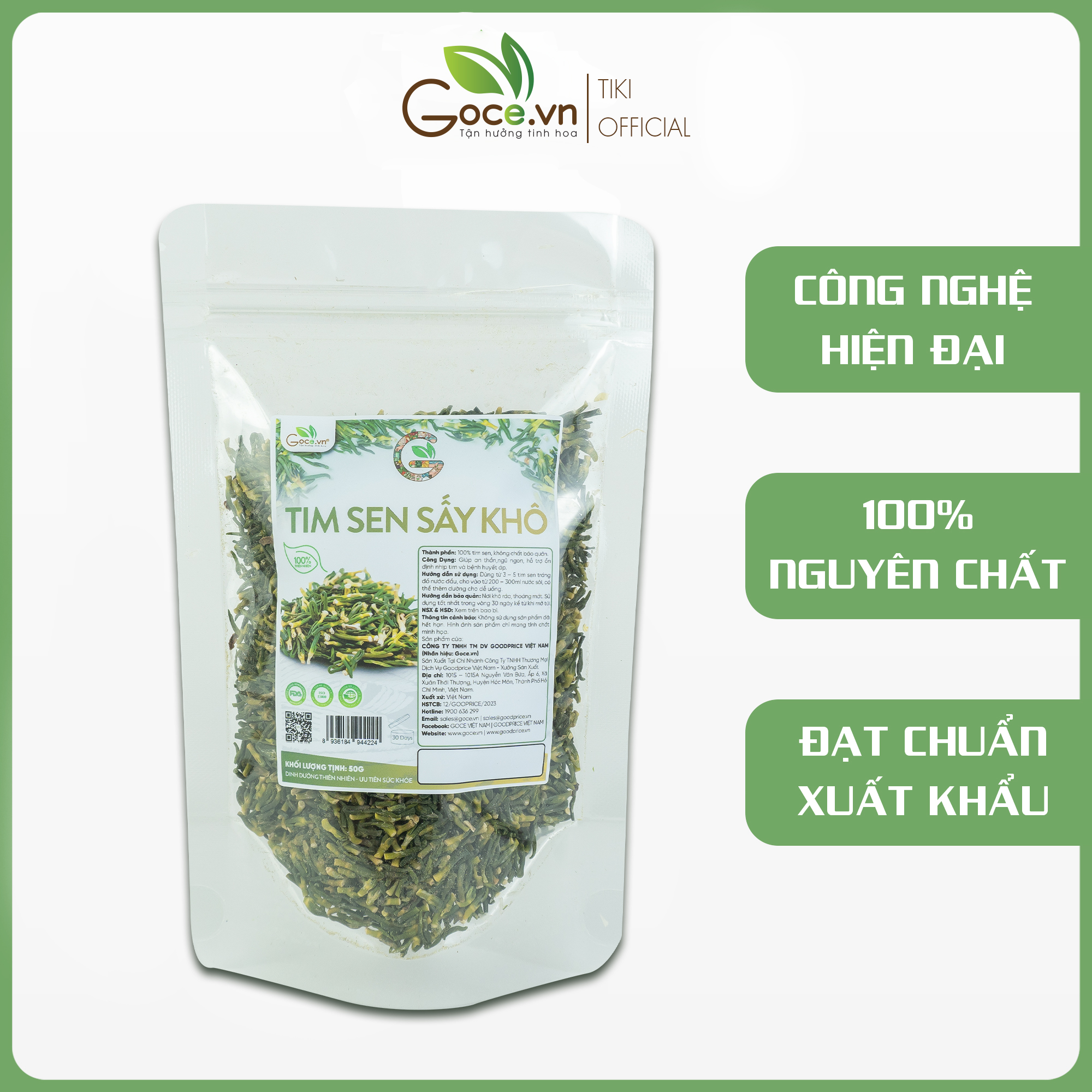 Tim sen (tâm sen) sấy khô Goce - 50g