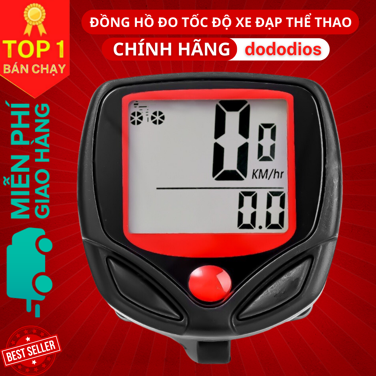 Đồng hồ đo tốc độ có dây cho xe đạp thể thao siêu bền chống nước chạy chính xác DH01 - Hàng Chính hãng dododios