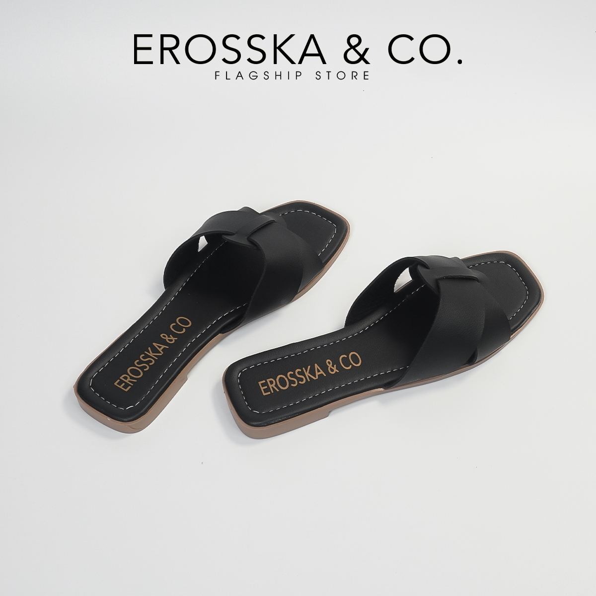 Erosska - Dép đế bệt nữ quai ngang kiểu dáng đơn giản - DE065