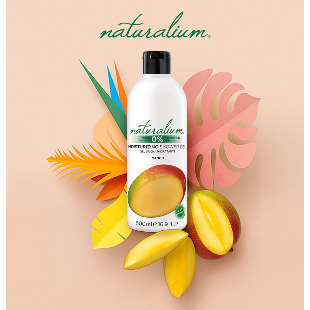 Sữa tắm dưỡng ẩm NATURALIUM hương xoài 500ml giúp giảm viêm da & dưỡng da trắng sáng mềm mịn