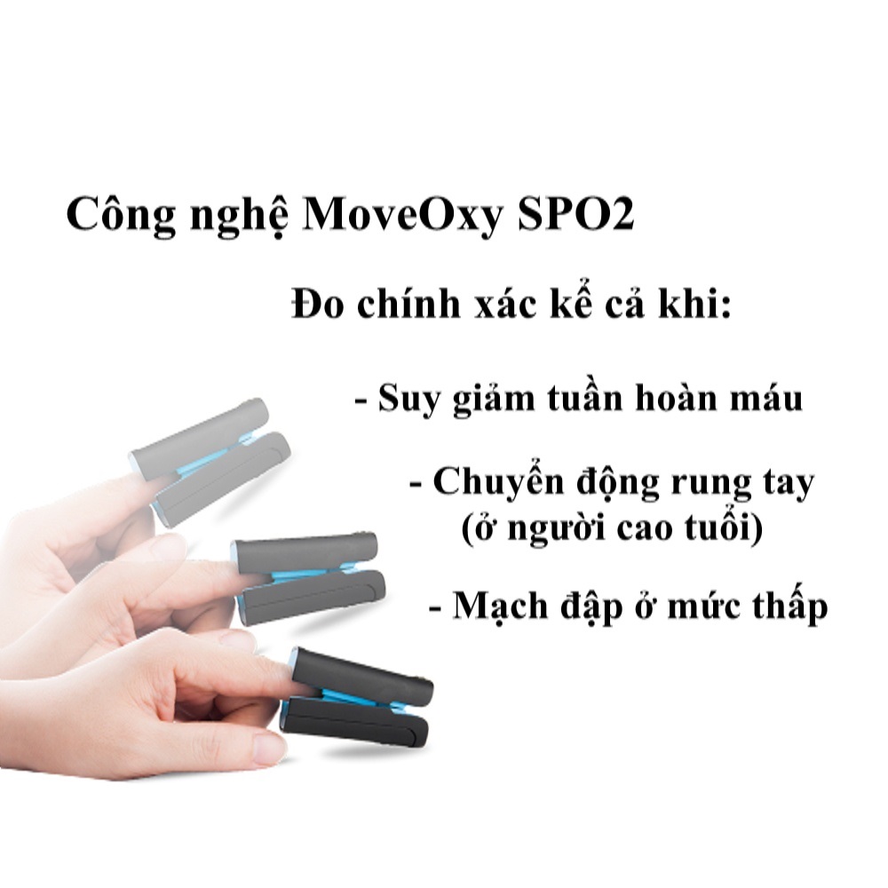 Máy Đo Nồng Độ Oxy Trong Máu SpO2 Và Nhịp Tim Creative Medical model PC-60F, màn hình màu OLED, Công nghệ MoveOxy SpO2 Technology