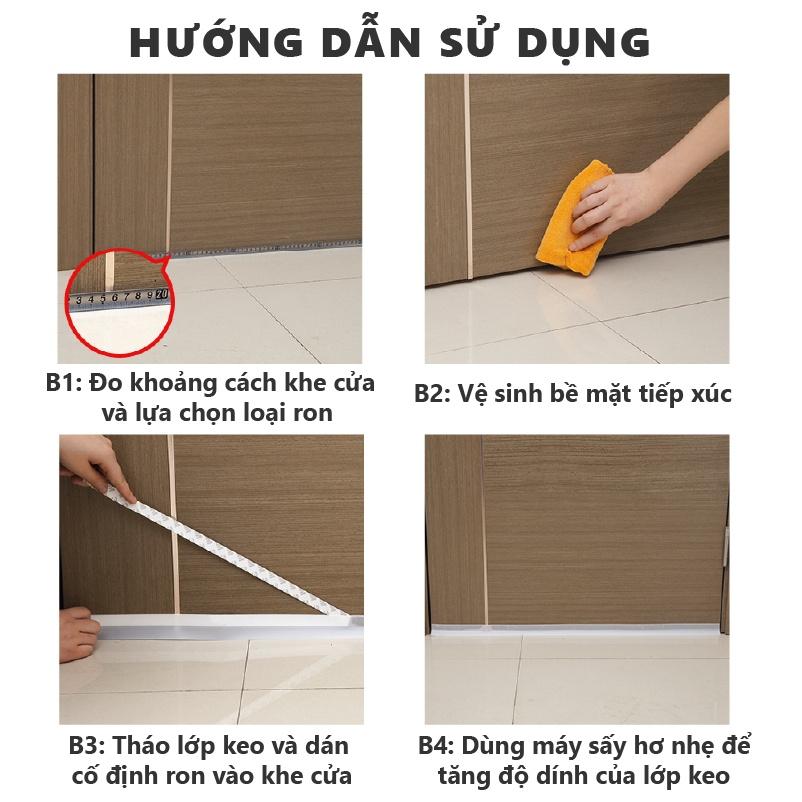 Miếng chặn cửa pvc gia cường - Thanh nẹp chắn khe hở dán chân cửa, chống bụi, chống ồn, chống côn trùng RPVC