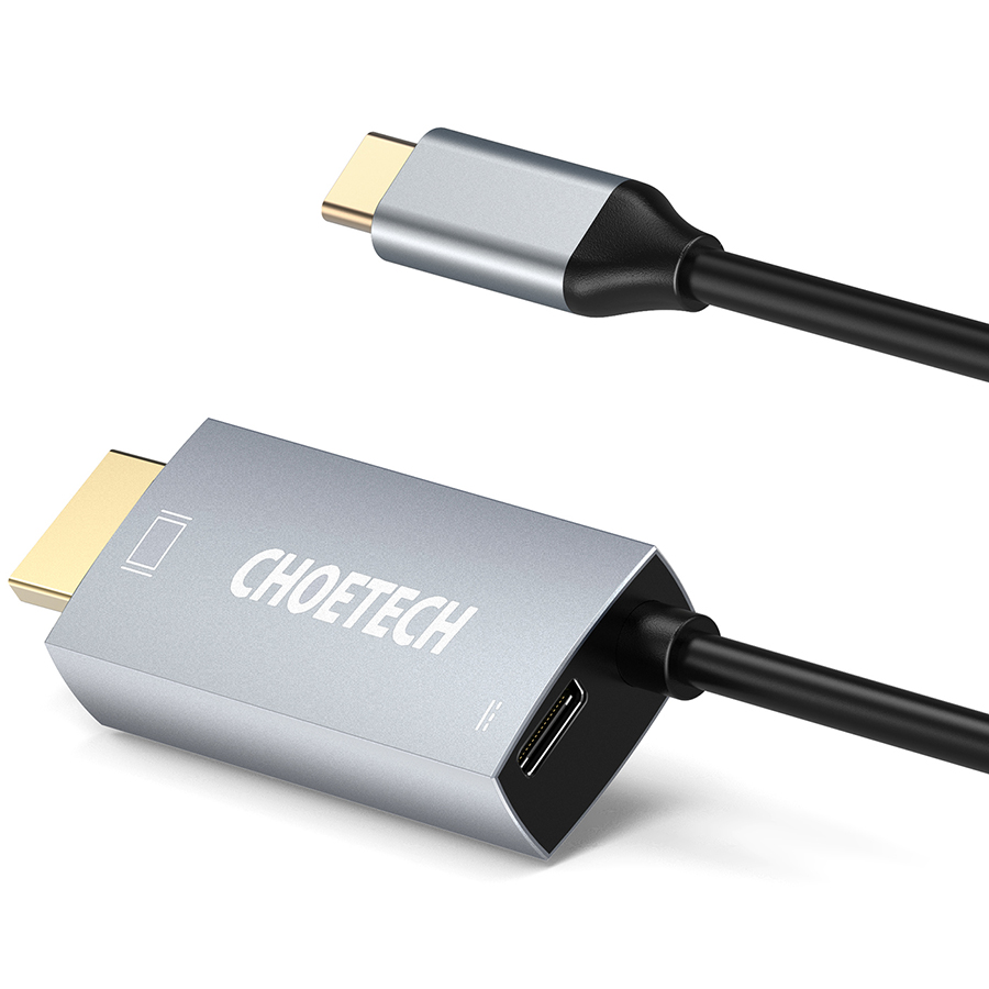 Cáp USB Type-C to HDMI 2.0 CHOETECH Đầu Nối Mạ Vàng Tương Thích Thunderbolt 3 (4K @ 60Hz) 1.8m - Hàng Chính Hãng