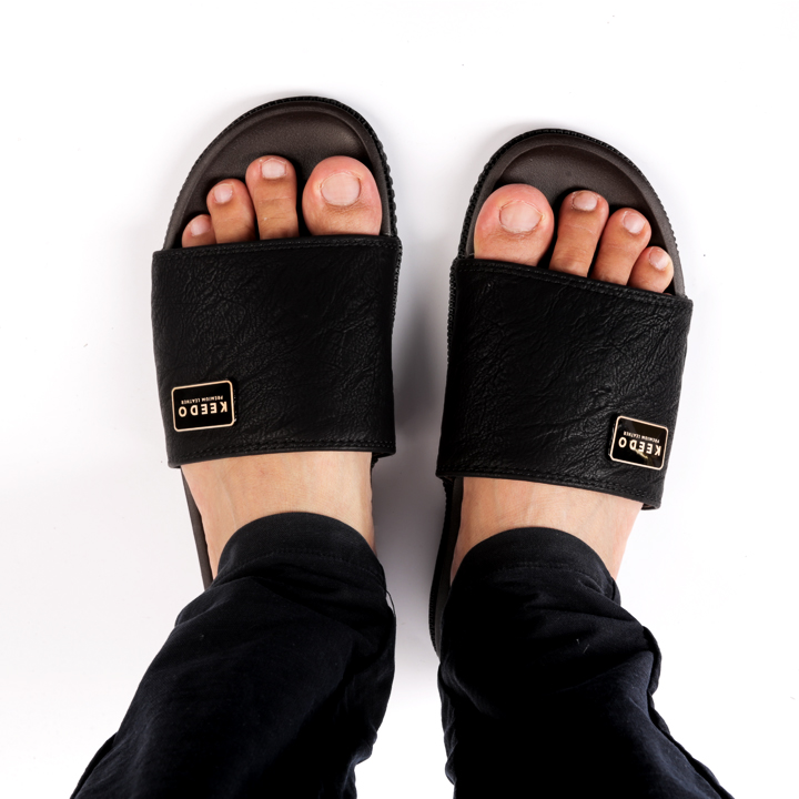 Dép nam quai chéo mẫu mới thương hiệu KEEDO KD0615 may khâu sẵn hàng chính hãng
