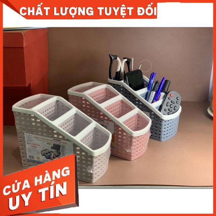 Khay nhựa tiện ích 4 ngăn, để bàn, đựng đồ, khay nhựa 4 ngăn, đựng bút, đồ dùng đa năng