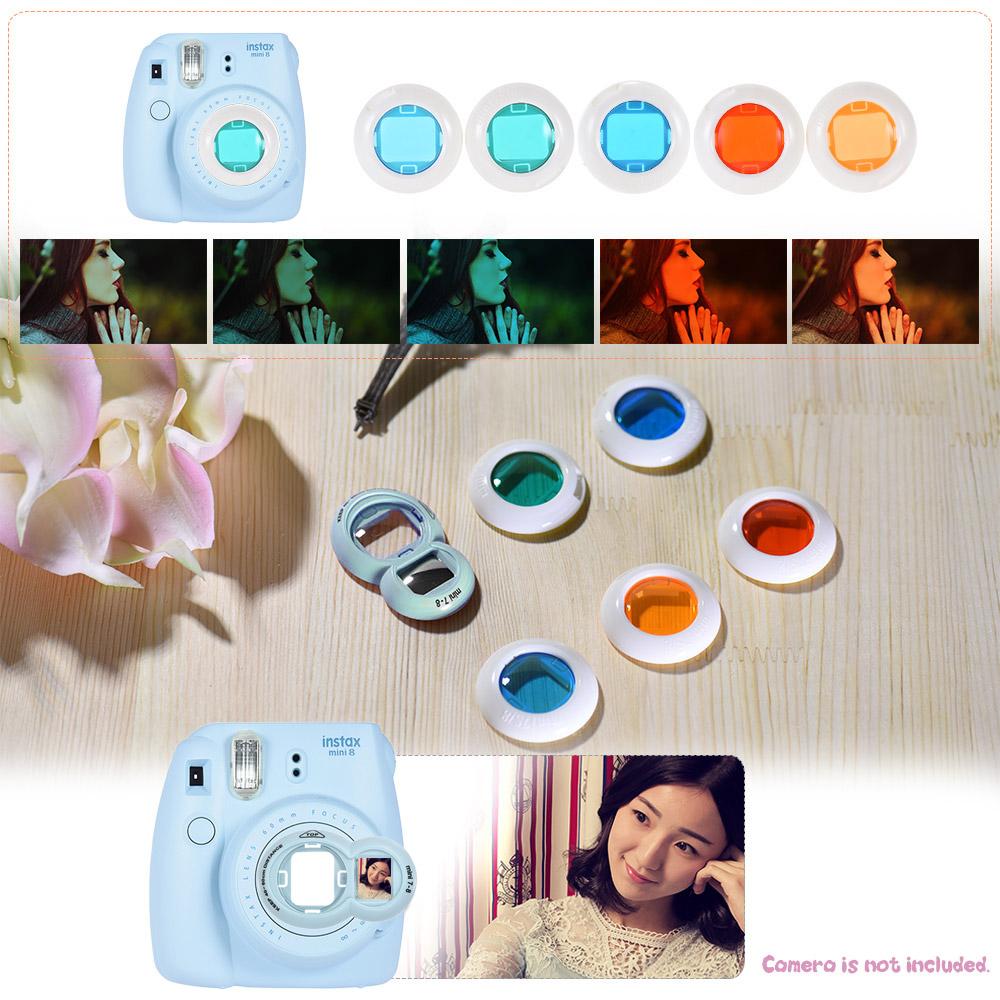 8 in 1 Accessories Kit for Fujifilm Instax Mini 8/8+/8s/9 Include Camera Case/Strap/Selfie Mirror/Filter/Album/Photo