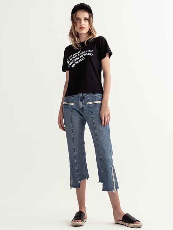 Quần Jeans Nữ MOUSSY Japanese Washed Irregular Zipper Jeans - SIZE 26
