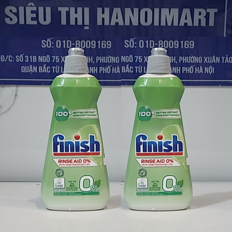Combo 2 chai Nước Làm Bóng Chén Bát Finish Rinse & Shine Aid - 400ML/chai