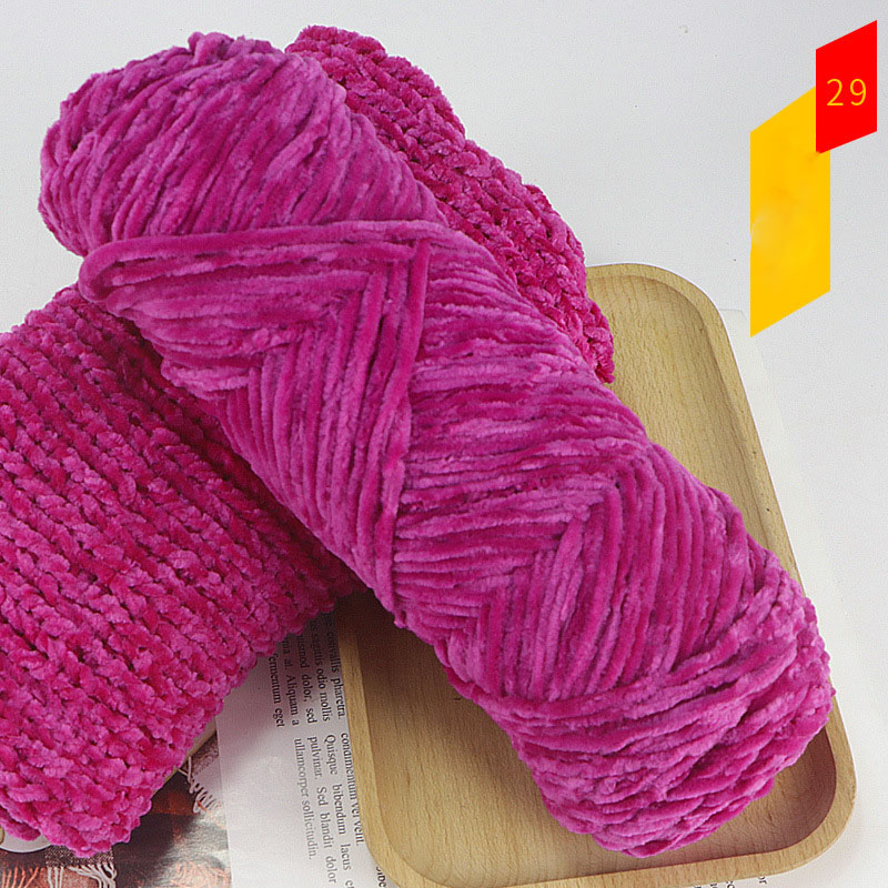 Len Sợi Đan Khăn Móc Thú Bông, Chăn Mền Mềm Mại Chất Len Nhung Chenille Mềm Mịn Cashmere 100g