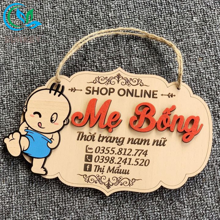 Bảng Tên Shop - Bảng Gỗ Khắc Tên - Khắc tên, thương hiệu shop