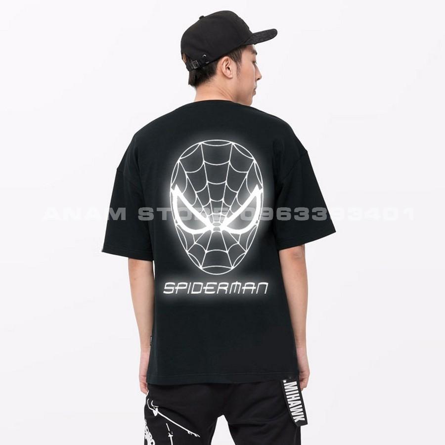 Áo thun phản quang tay lỡ Nam Nữ Spiderman