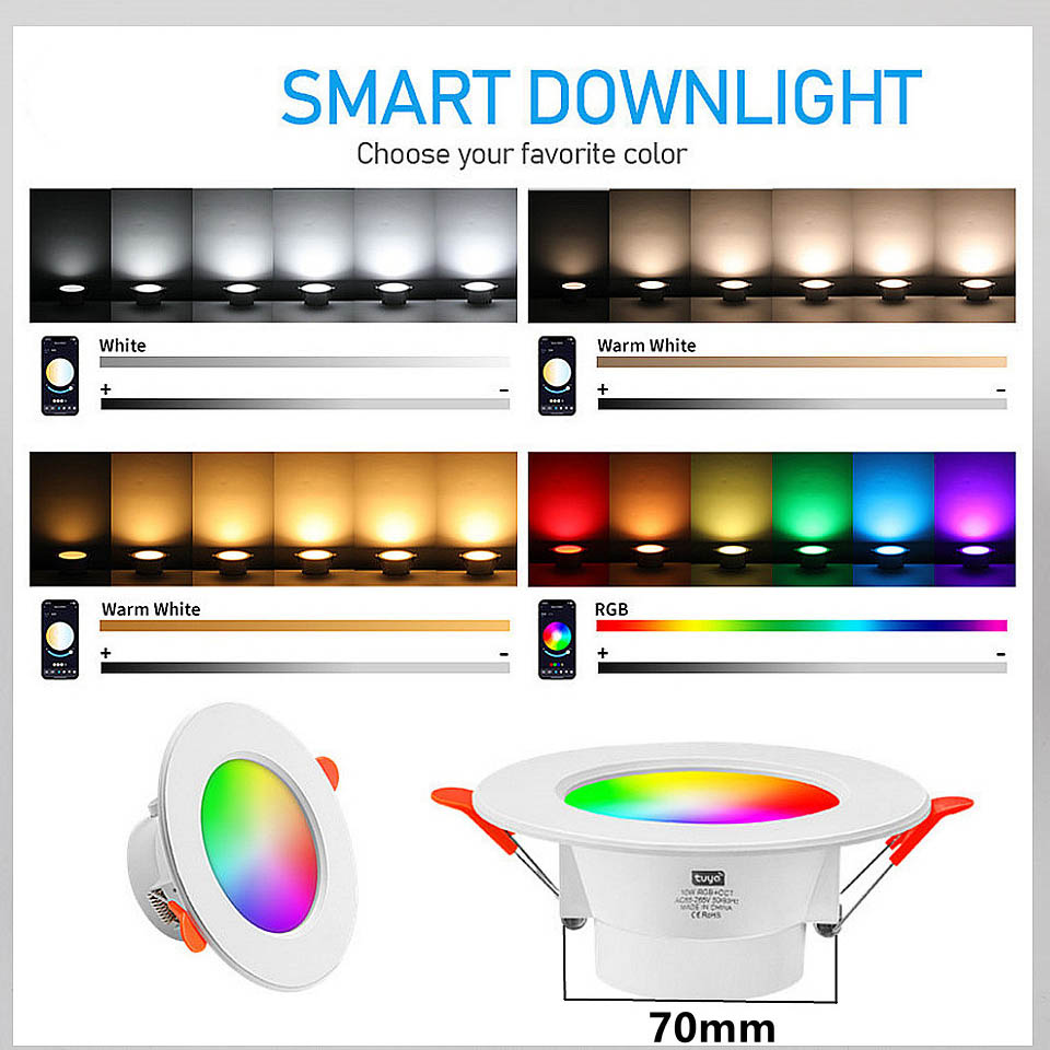 Đèn LED Downlight Âm Trần RGB 16 Màu Điều Khiển Từ Xa