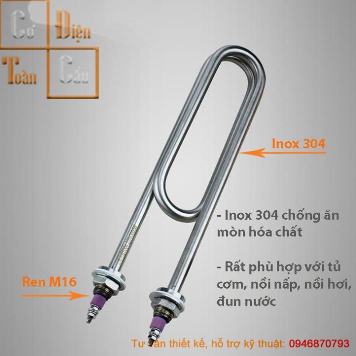 Thanh nhiệt chữ U kép, Thanh nhiệt tủ cơm,vòng nhiệt đun nước inox 304