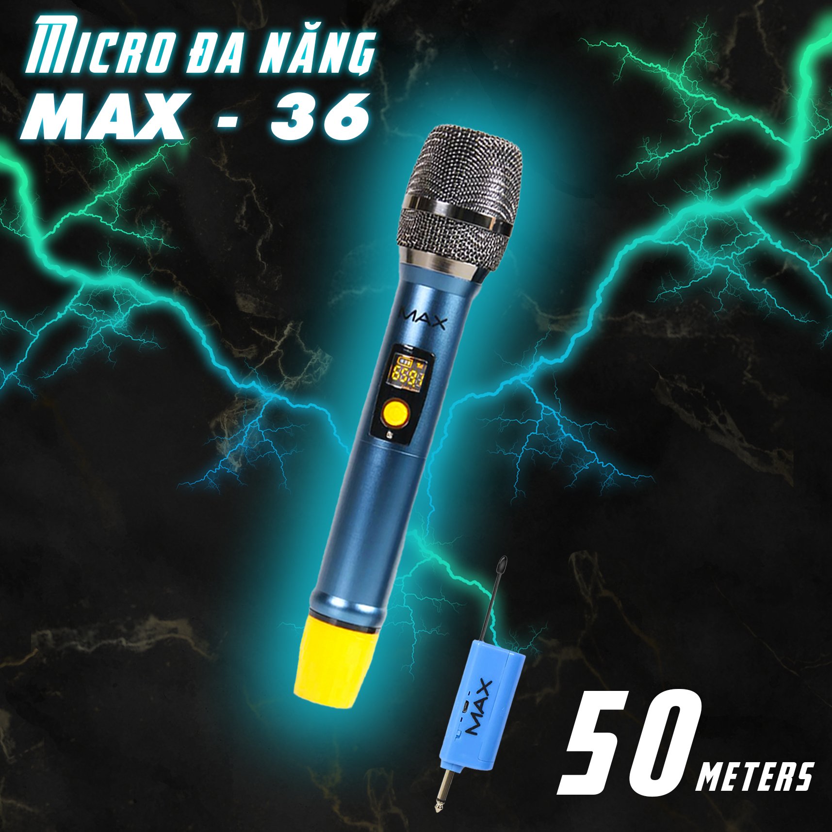 Bộ 2 Micro không dây đa năng Max 56 và Max 36 - Nâng cấp từ Max 39 - Hút âm tốt, Hạn chế hú rít - Sạc pin ngay trên mic - Pin sạc dung lượng cao - Màn hình LCD hiển thị tần số - Phù hợp mọi thiết bị - Micro karaoke - Hàng chính hãng