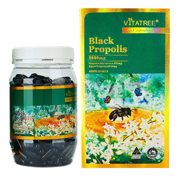 Viên uống Keo ong đen Vitatree Black Propolis 2000mg, hộp 365 vien, nhập khẩu Úc