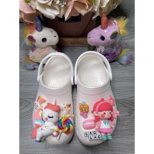 Dép c,r,roc bộ 3 ngựa pony cô gái đeo bờm