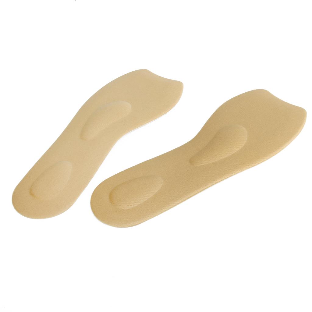 Elastic Memory Sponge Arch Support 3/4 Length Massage Insoles Beige