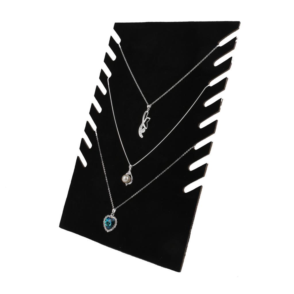 Velvet Necklace Pendant Chain Stand Jewellery Holder Rack Shop Display Bust
