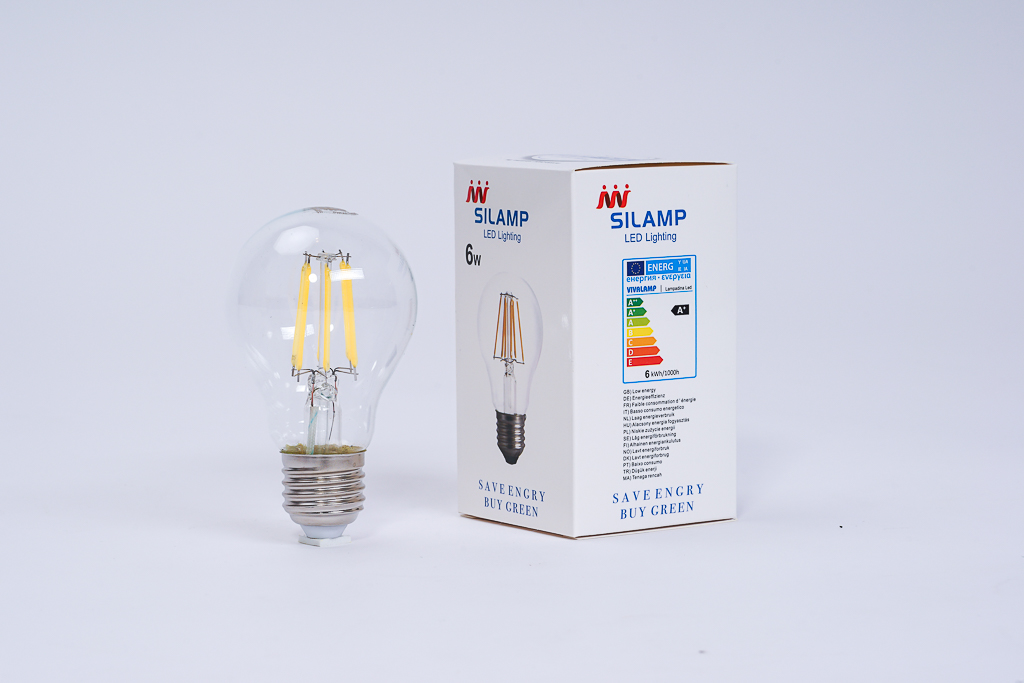 BÓNG ĐÈN LED EDISON TRÒN A60 ĐUI E27 CÔNG SUẤT 6W