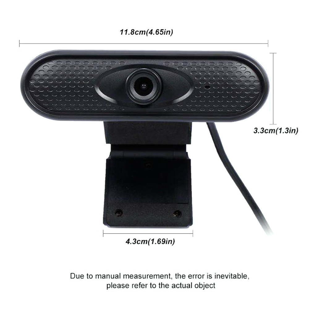 Webcam USB 1080p HD Tích Hợp Micrô Không Có Ổ Đĩa Cho Máy Tính Xách Tay Máy Tính Để Bàn, Màu Đen