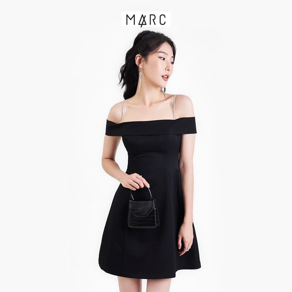 Đầm mini bẹt vai nữ MARC FASHION 2 dây đá FANT102322