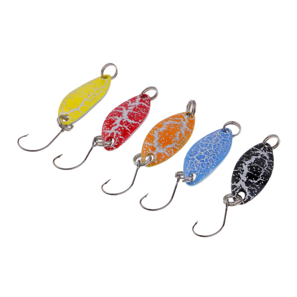 5 Pieces Fishing Lure Bait Metal Hard Baits Fishing Spoon Lure Colorful Tool