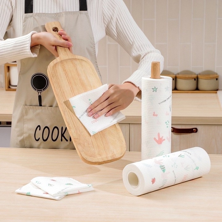 Giấy Lau Bếp Đa Năng, Cuộn Giấy Lau Đa Năng Có Thế Giặt Được Siêu Dai Tái Sử Dụng An Toàn Không Độc Hại