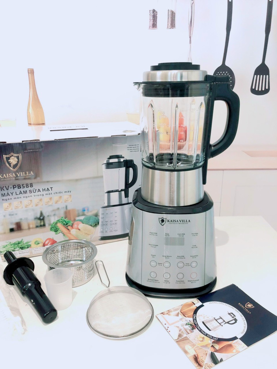 Máy xay sữa hạt KAISA VILLA máy nấu sữa đậu nành đa năng tiện lợi