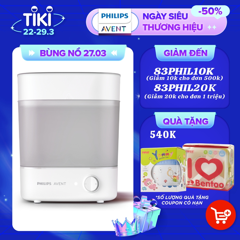 Máy tiệt trùng bình sữa 3 trong 1 Philips Avent Starlight SCF291/00