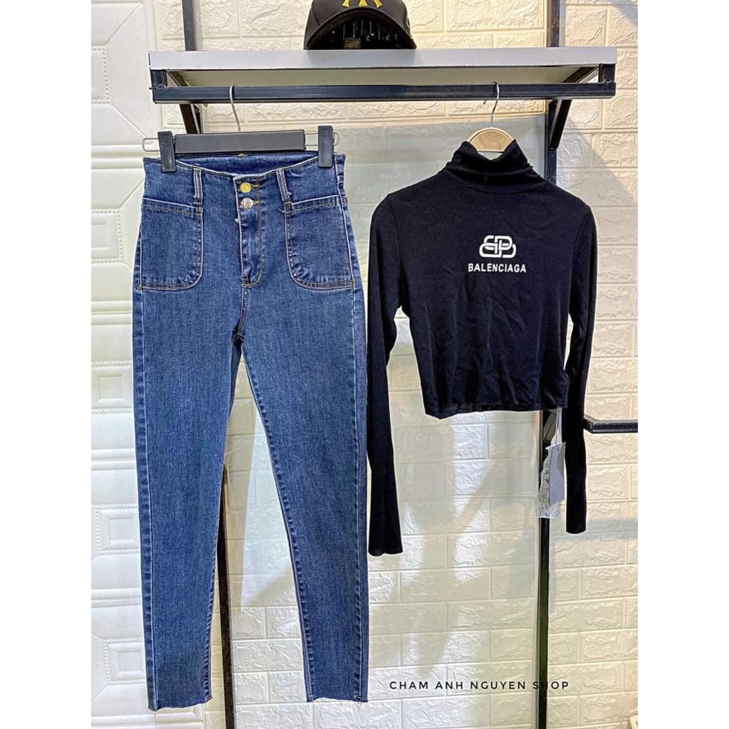 QUẦN JEAN DÀI LƯNG CAO HAI NÚT CO GIÃN LƯNG CAO SHOP PHƯƠNG CHÂU
