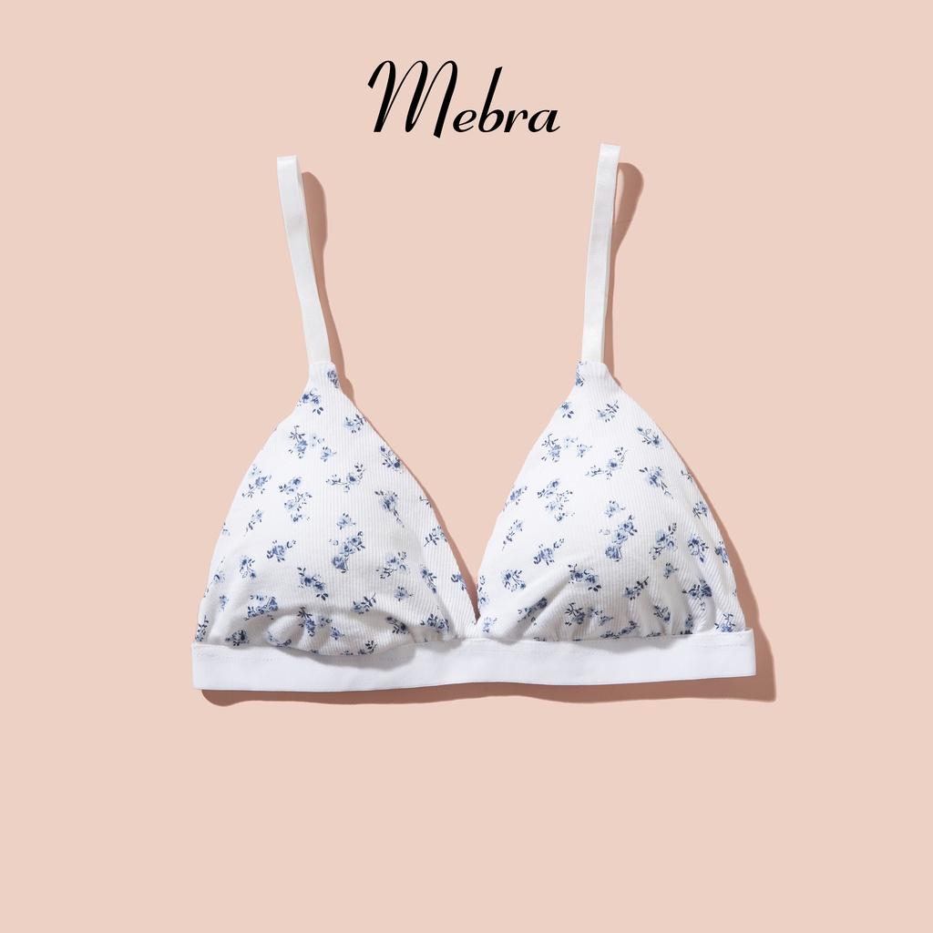 Áo bra không gọng, chất liệu cotton mềm mại, thoáng mát, họa tiết trái tim Mebra