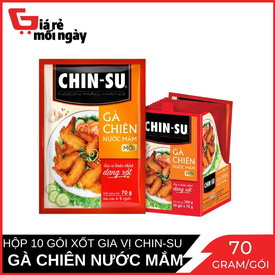Hộp 10 Gói Gia vị CHIN-SU Hoàn chỉnh Gà chiên nước mắm Gói 70g x10