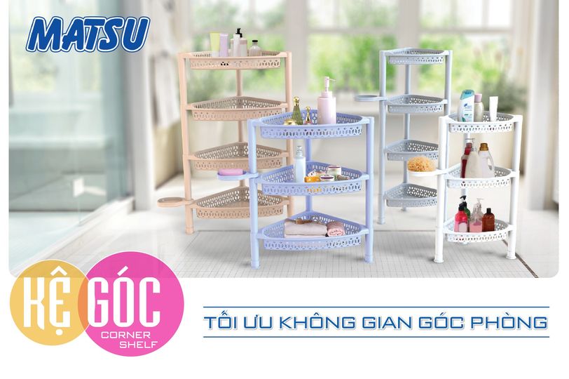 Kệ Góc Đa Năng DUY TÂN 3 Tầng 4 Tầng Tối Ưu Không Gian Góc Phòng, Bếp, Nhà Tắm  Giao Màu Ngẫu Nhiên