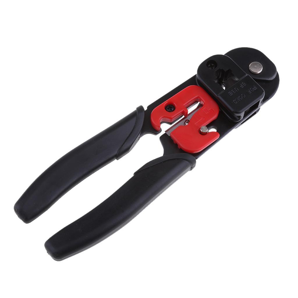RJ45 crimping tool - network ratcheting wire crimper, cutter, striper