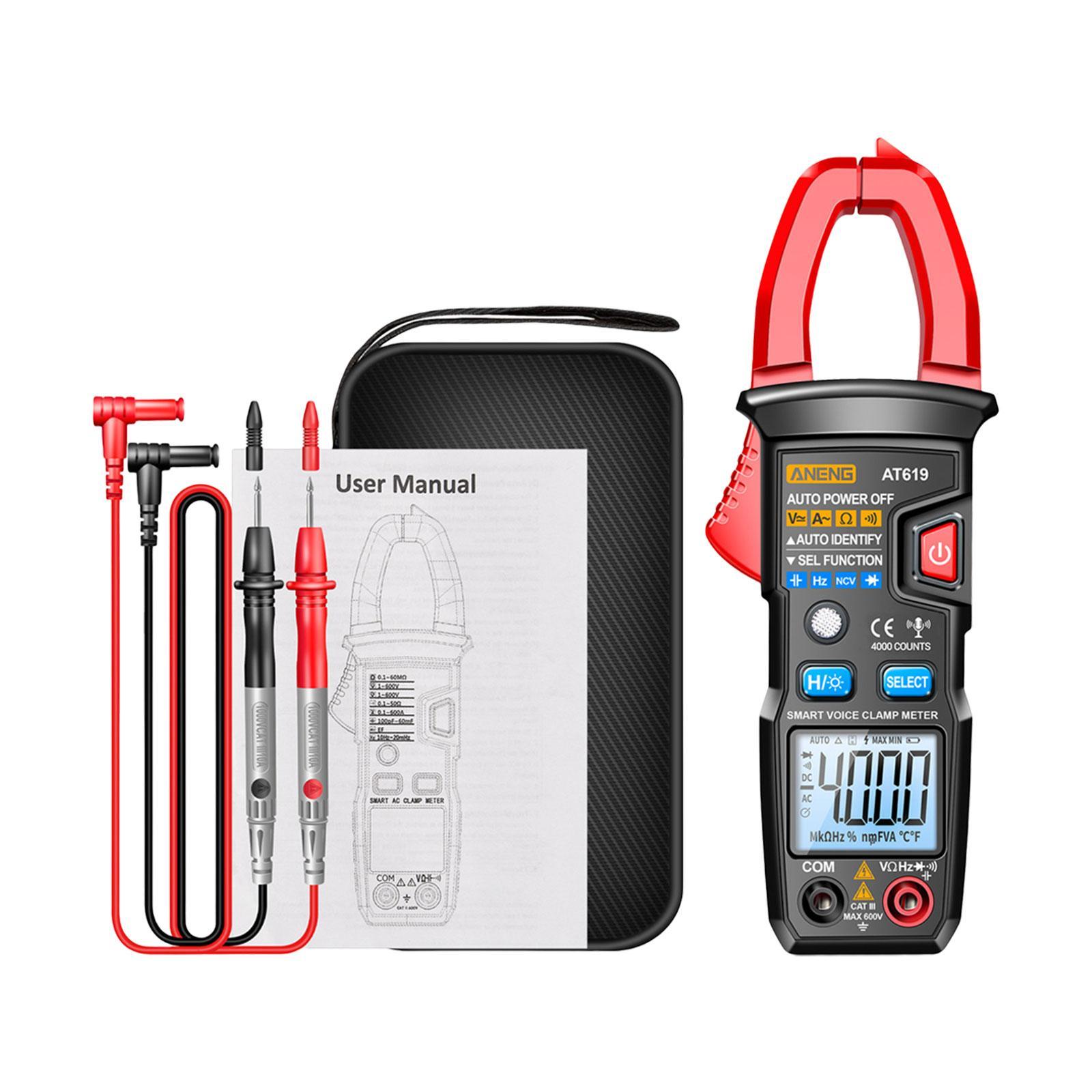 Digital Clamp Meter Voltage Tester Tester Digital Clamp Meter Multimeter 4000 Counts Multimeter for Automotive Electrician Factories