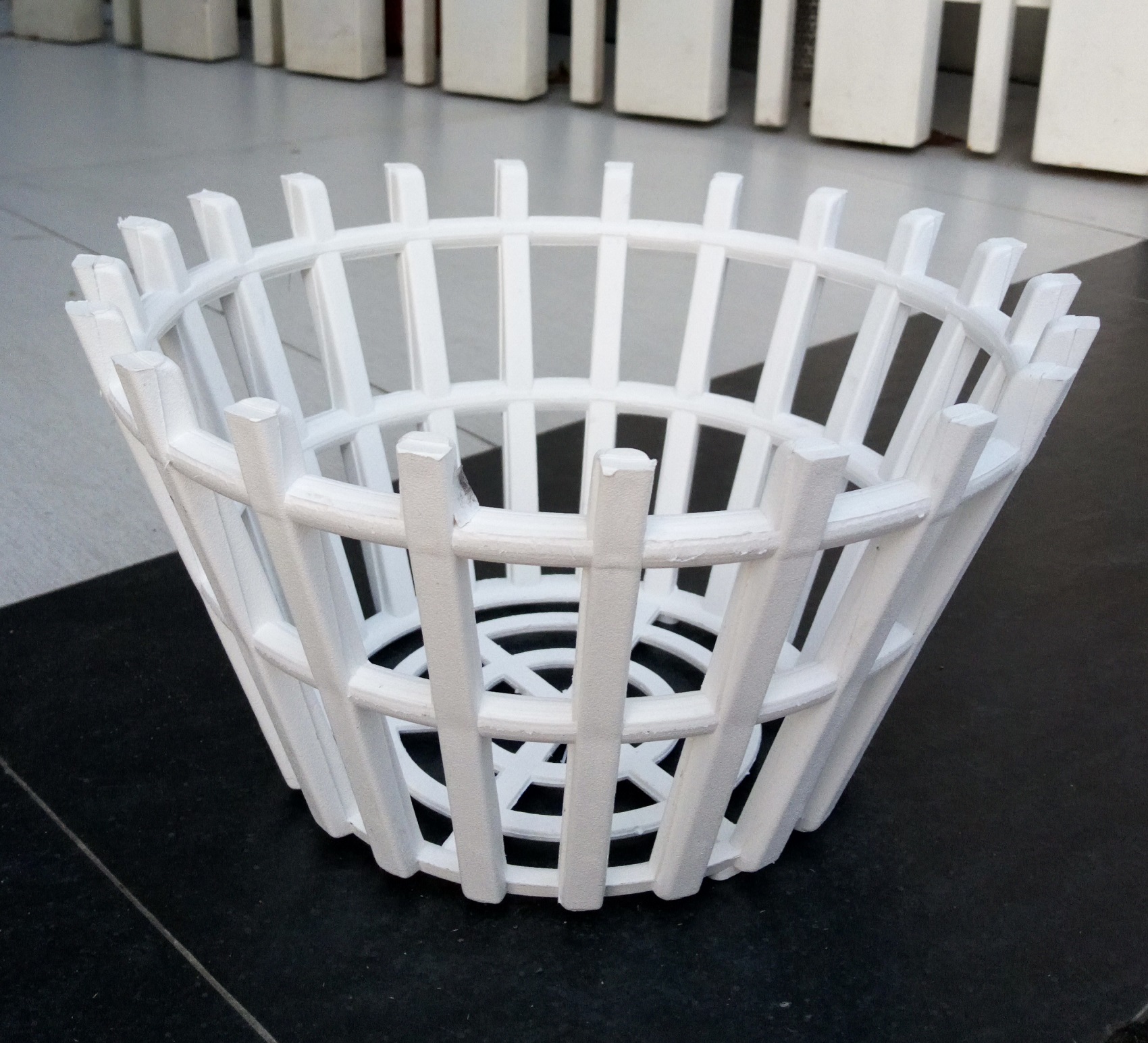 Bộ 10 chậu trồng lan giả gỗ màu trắng đường kính 23cm