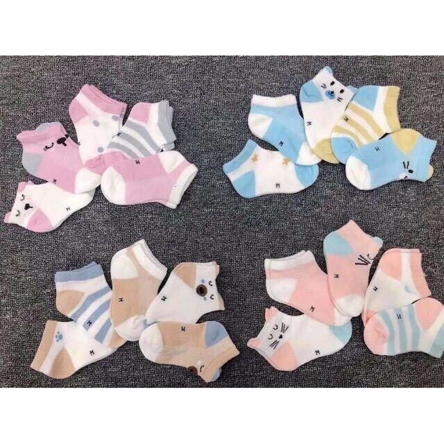 vỉ 5 đôi tất kid socks thông hơi cho bé