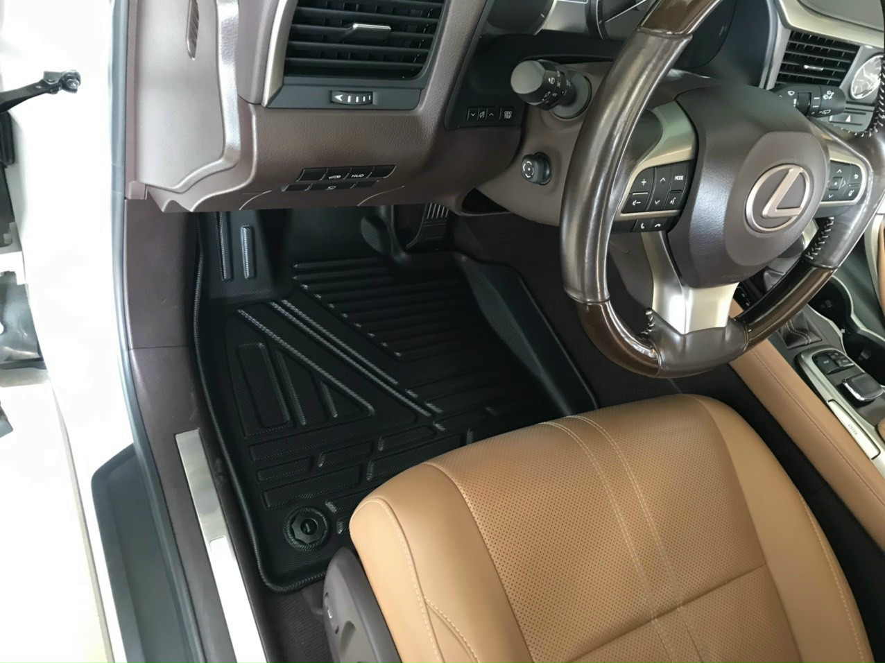 Thảm lót sàn xe ô tô Lexus RX 300-350 2016- 2022 Nhãn hiệu Macsim chất liệu nhựa TPE đúc khuôn cao cấp - màu đen