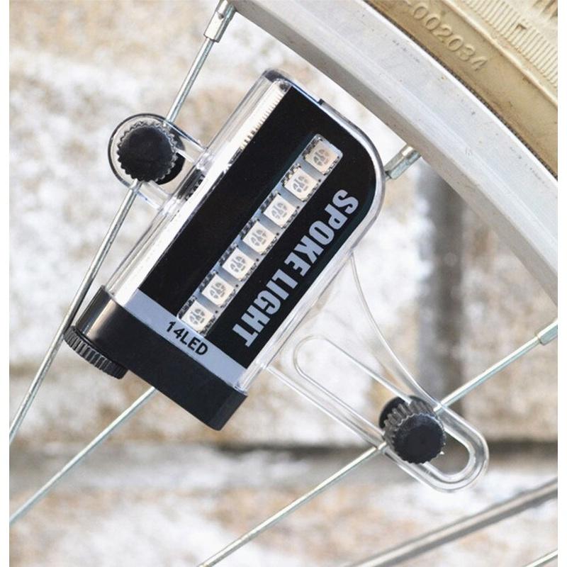 Hot Sale Two Side 14 LED Colorful Motorcycle Cycling Bicycle Bike Wheel Signal Tire Spoke Light 30 Changes Cycling Accessories