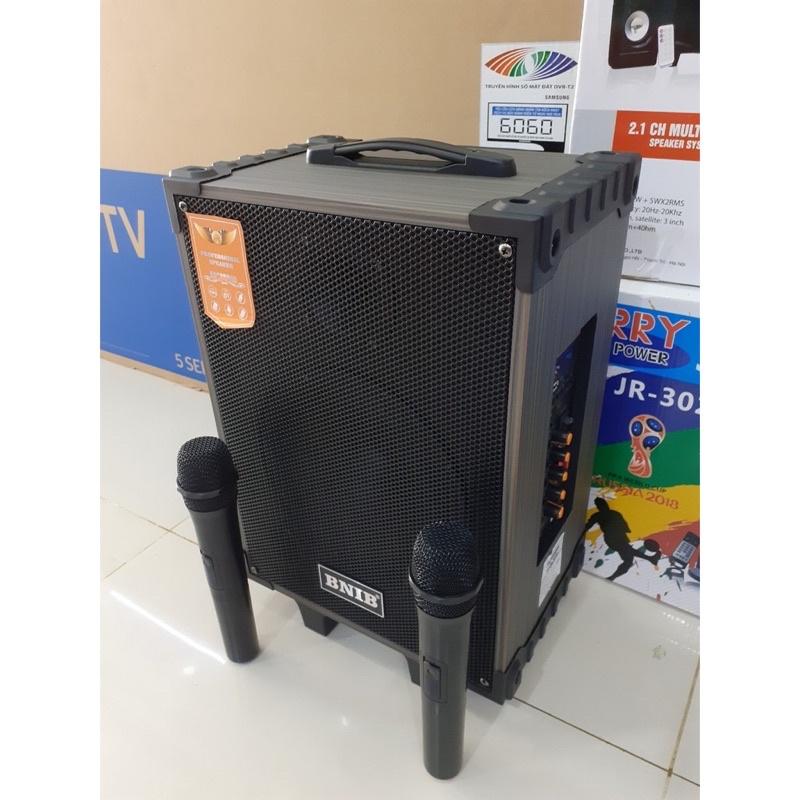 Loa karaoke hát hay giá rẻ BNIB T8 thùng gỗ bass 2 tấc tặng kèm 2 mic không dây