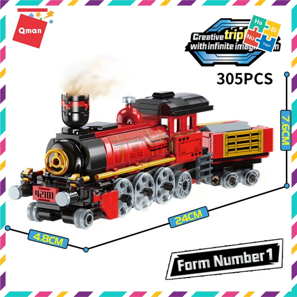 Bộ Đồ Chơi Xếp Hình Thông Minh Lego Qman 42101 Tàu Hỏa Siêu Tốc 305 Mảnh Ghép 3 Mẫu Biến Đổi Cho Trẻ Từ 6 Tuổi