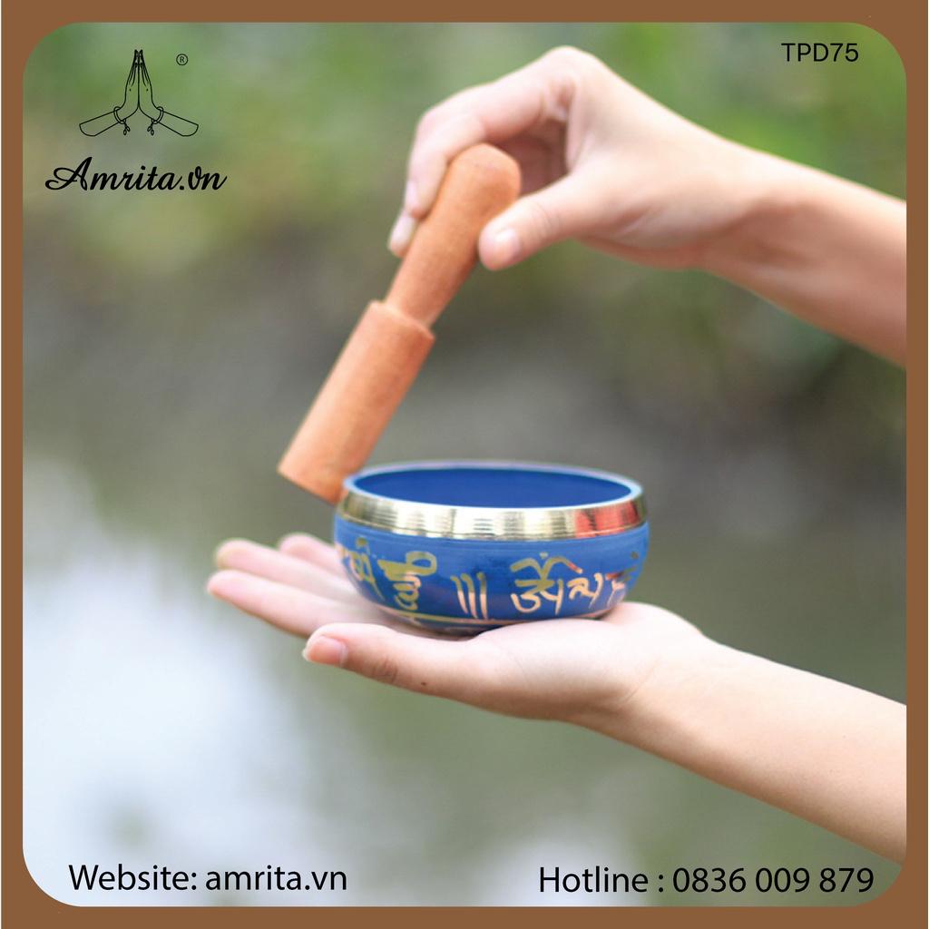Chuông xoay Tây Tạng - Singing Bowl - Chuông bát xoay xanh Tây Tạng - Chuông bát xoay Nepal - Amrita