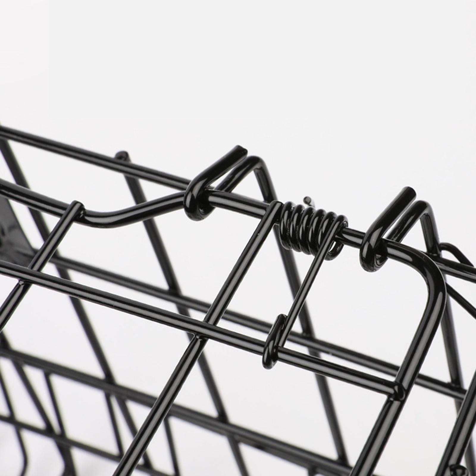 Bike Basket Folding Hanging Basket Wire Mesh  Basket Mountain Bike Frame Basket Bike Cargo Rack
