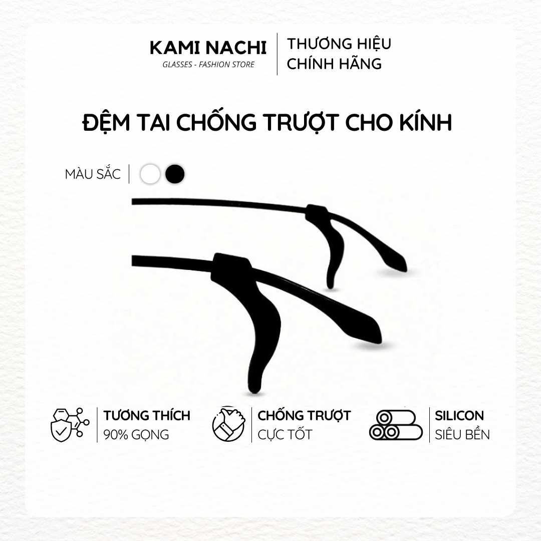 Miếng đệm làm êm tai cho kính bằng silicon siêu bền hình móc câu chống trượt KAMI NACHI