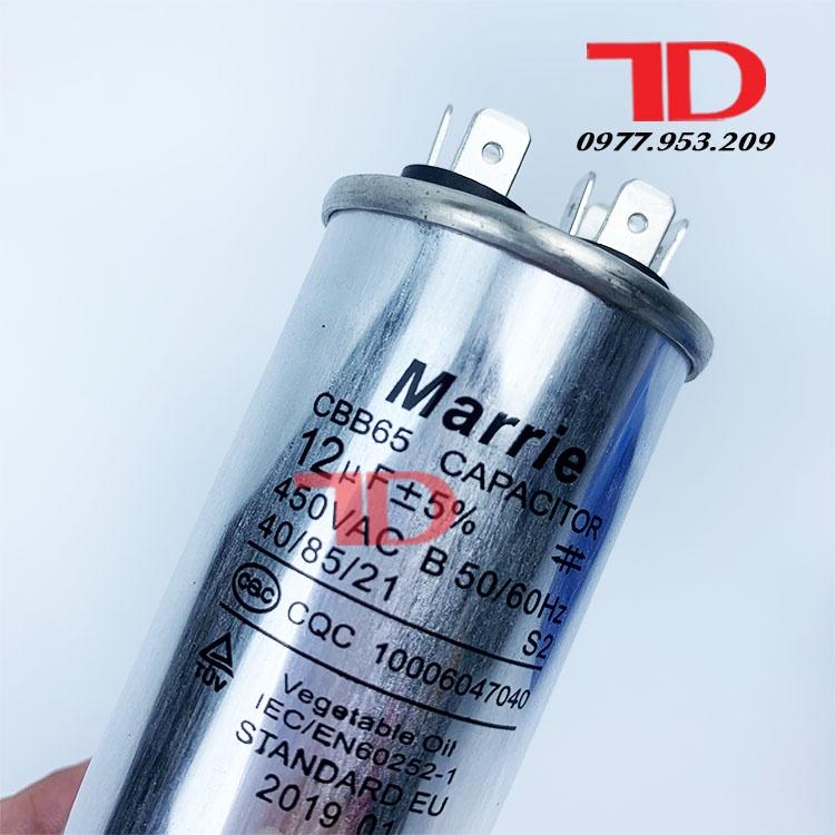 Tụ máy giặt Marrie loại zắc 12UF mẫu mới